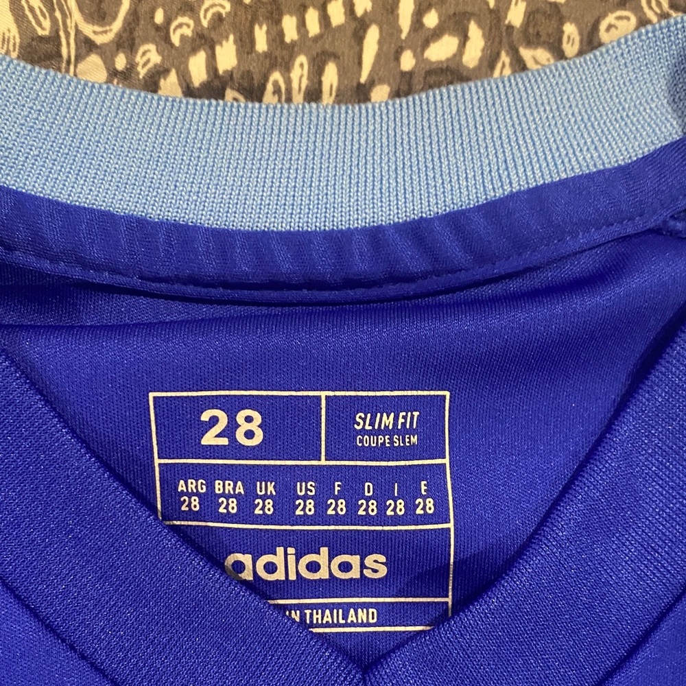 Messi Argentina Adidas Kids Royal Blue Soccer Jersey with Gold Accents - Picture 2 of 5